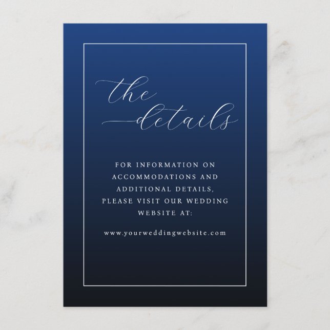 Sophisticated Navy Typographic Begleitkarte (Vorderseite)