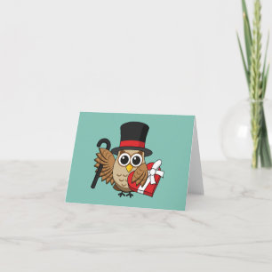 Sophisticated Owl mit Herz-Schokoladenbox   Text h Karte