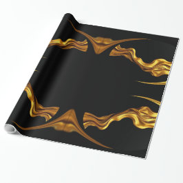 Sophisticated Presentation: Black& & Gold Abstract Geschenkpapier