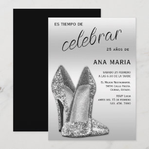 Sophisticated Silver Spanische feminine Geburtstag Einladung