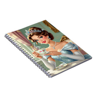 Sophisticierte Prinzessin mit Krone und elegantem Notizblock