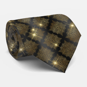Sophistiqué Black Gold Diamond Mens Cravate