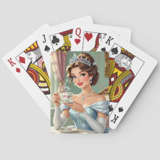 Sophistische Prinzessin mit Krone und elegantem Kl Spielkarten