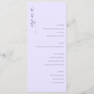 Sophistisches minimalistisches Hochzeitsmenü in La Menükarte