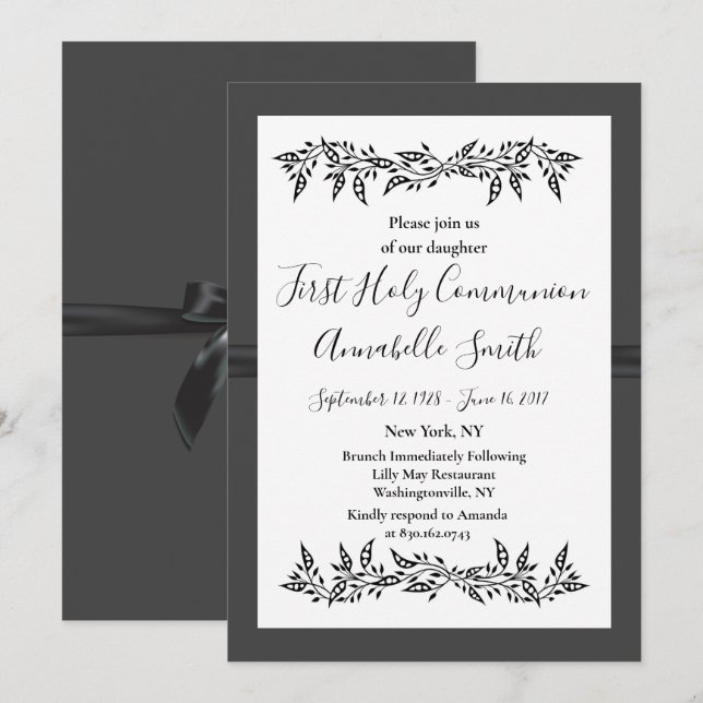 SOPHISTIZIERTE MODERNE EINLADUNG (Vorne/Hinten)