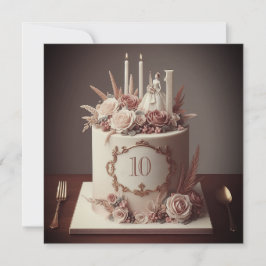 SOPHISTIZIERTER EDITABLE WEDING JAHRESCAKE EINLADUNG