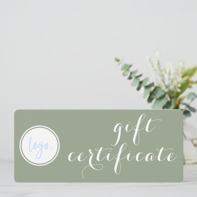 SOPHISTIZIERTES GRÜNES GESCHÄFTSLOGO-GESCHENKZEUGN (Stehend Vorderseite)