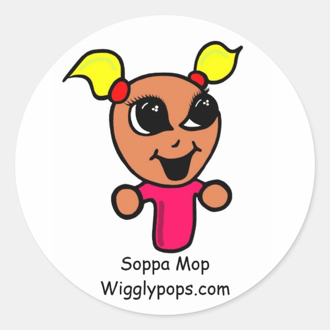 Soppa Mop, Wigglypops.com Sticker (Devant)