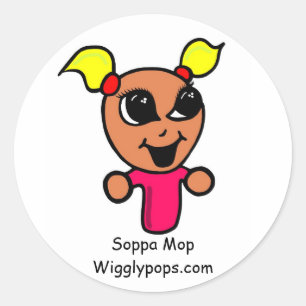 Soppa Mopp, Wigglypops.com-Aufkleber Runder Aufkleber