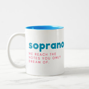 Soprangeschenk Tasse, Sopran Tasse, lustiges Gesch Zweifarbige Tasse