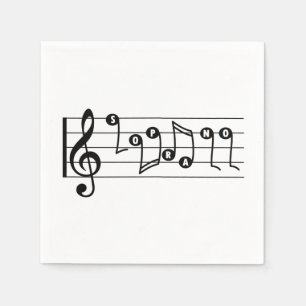Sopranistin Musikalischer Cocktail Napkin Serviette
