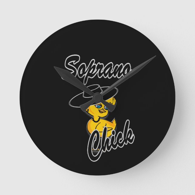 Soprano Chick #4 Runde Wanduhr (Vorderseite)