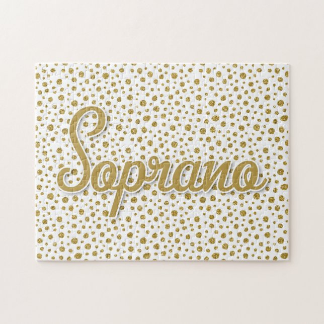 Soprano Gold Dots - Gold White Imitats Glitzer (Horizontal)