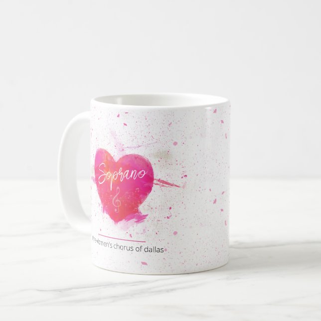 Soprano Musical Heart Singing Part Kaffeetasse (Vorderseite Links)