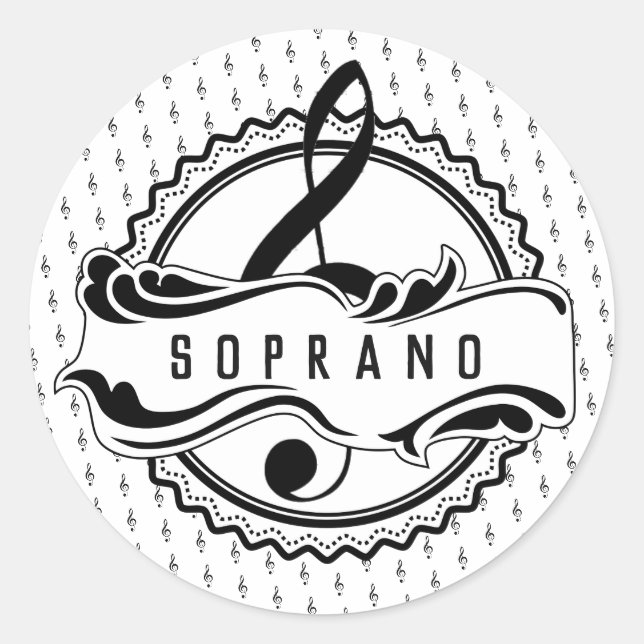 Soprano Sängermusiksticker Runder Aufkleber (Vorderseite)