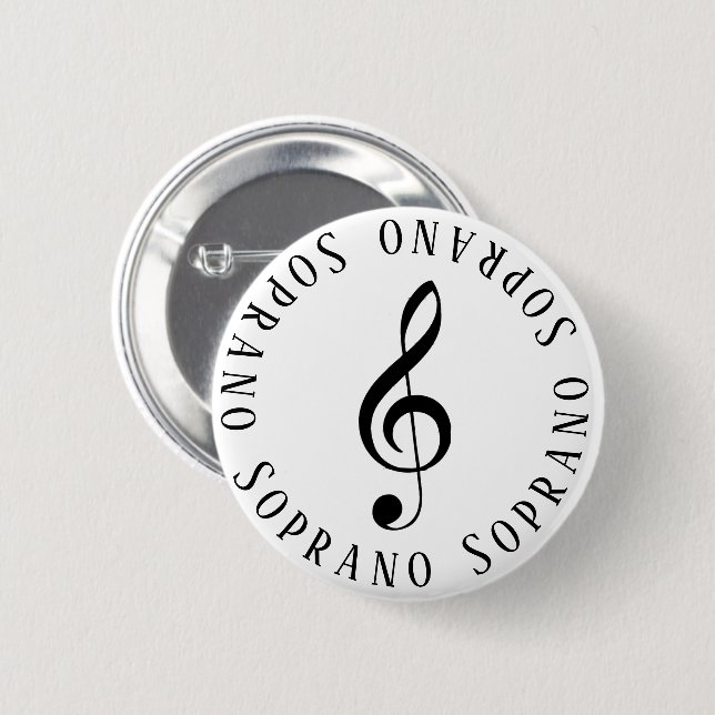 Soprano Singer Treble Clef Button (Vorne & Hinten)