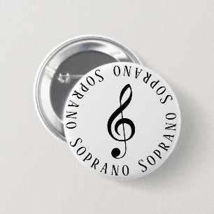 Soprano Singer Treble Clef Button