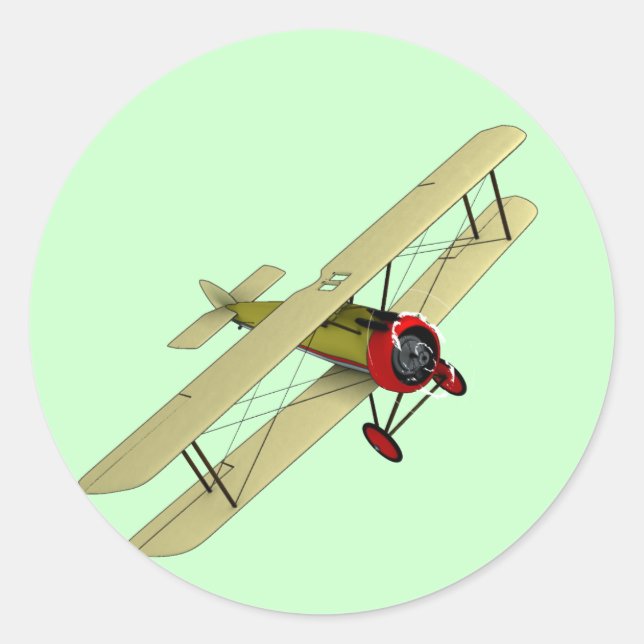 Sopwith Camel Biplane Runder Aufkleber (Vorderseite)