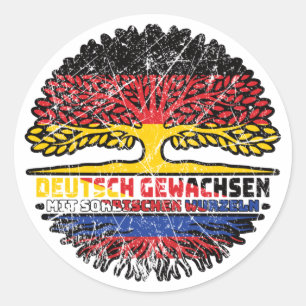 Sorben Sorbisch Deutsch Deutschland Baum Wurzel Runder Aufkleber