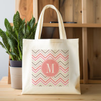 Sorbet Chevrons mit Triple Monogrammen