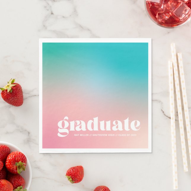 Sorbet Gradient Graduation Party Napkins Serviette (Beispiel)
