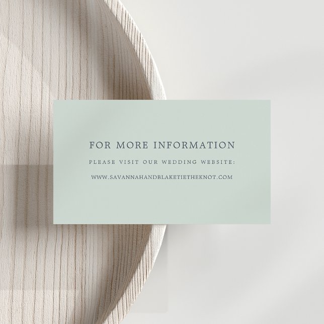 Sorbet Wedding Website Cards | Pastell Green Begleitkarte (Von Creator hochgeladen)