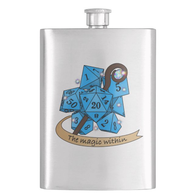 Sorcerer Dice Design Flachmann (Vorderseite)