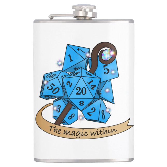 Sorcerer Dice Design Flachmann (Vorderseite)