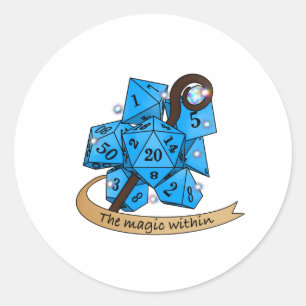 Sorcerer Dice Design Runder Aufkleber