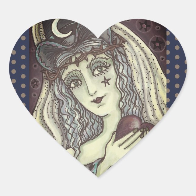 SORCERESS, GOTH WITTER COEUR STICKERS BILLETS (Devant)