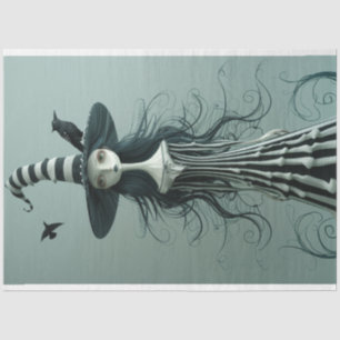 Sorceress Skull Lady Decoupage Seidenpapier