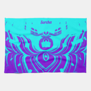 SORCHA ~ FLUORO SHADES ~ 3D ~ Lila Aqua ~ Geschirrtuch