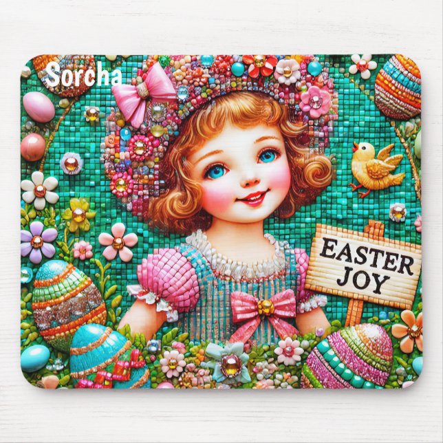 SORCHA ~ VINTAG-EASTER-MÄDCHENEIER ~ MOUSEPAD (Vorne)