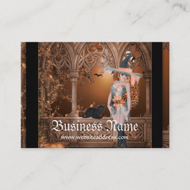 Sorcière avec des cartes de visite d'imaginaire de (Devant)