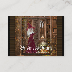 Sorcière avec des cartes de visite d'un imaginair