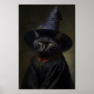 Sorcière Chat, Affiche Vintage, Impression d'Affic