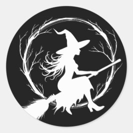 Sorcière dans les autocollants de vol