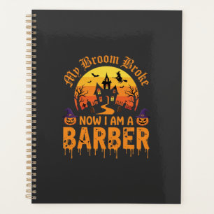 Sorcière de barbier d'Halloween Balai Cassé Maison