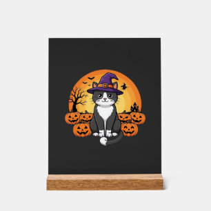 Sorcière de Halloween Chat Citrouille Lune Design_