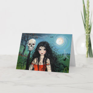 Sorcière de Samhain de carte de Halloween