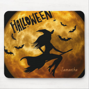 Sorcière d'Halloween personnalisée Tapis de souris