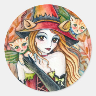 Sorcière et chat * Blondes* Sticker