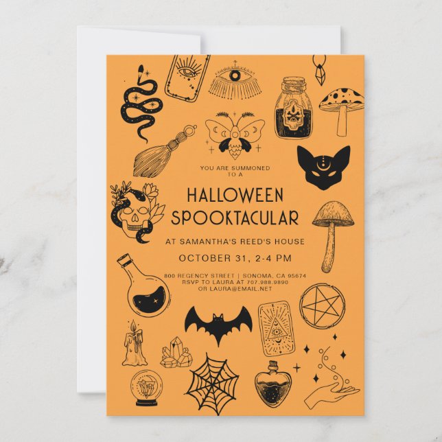 Sorcière Halloween Fête Invitation (Devant)