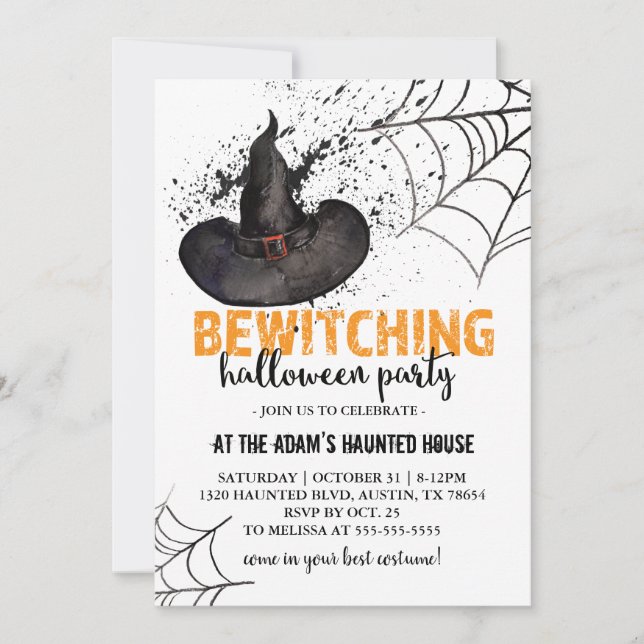 Sorcière Halloween Fête Invitation (Devant)