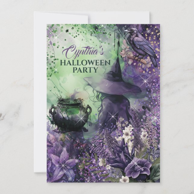 Sorcière Halloween Fête Invitation (Devant)