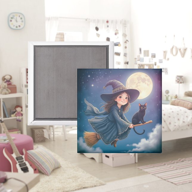 Sorcière mignonne Avec Aimant Chat (Créateur téléchargé)
