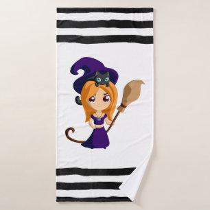 Sorcière mignonne en Casquette violet Halloween