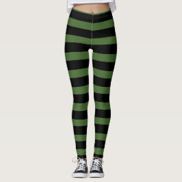 Sorcière rayée noire verte Halloween Legging