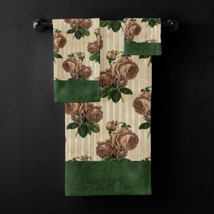 Sorcière Rose Floral Crème Vintage rose et verte