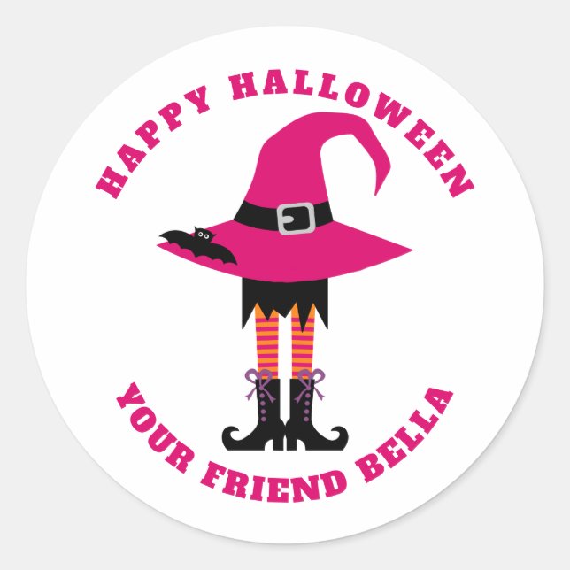 Sorcière, Sticker pour Halloween pour enfants (Devant)
